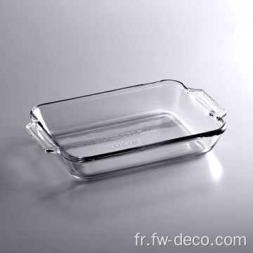 Crystal 1,9 L Disc de cuisson carrée en verre transparent
